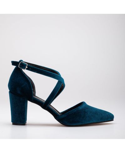 Teal blue velvet