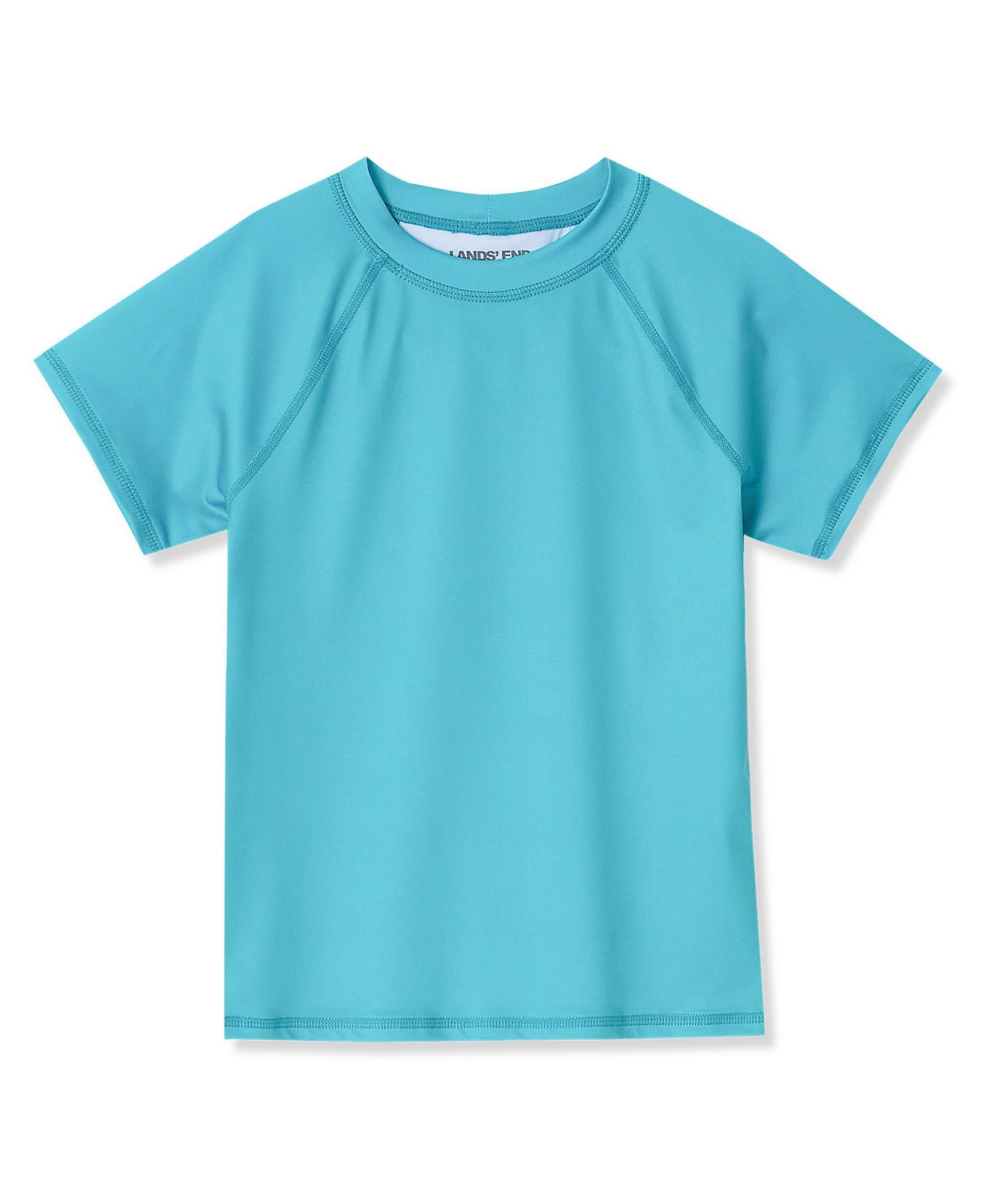 Lands' End Big Girls Plus Chlorine Resistant Short Sleeve Crew Neck Swim Rash Guard