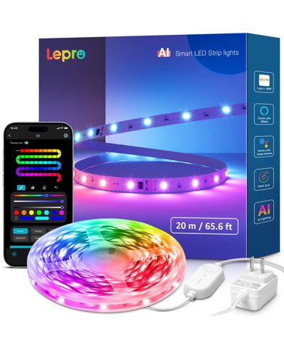 Lepro S1 AI Smart RGBIC LED Strip Lights for Party Holiday Room Decor, Rainbow Chasing Effects, APP Control No Remote, WiFi Bluetooth