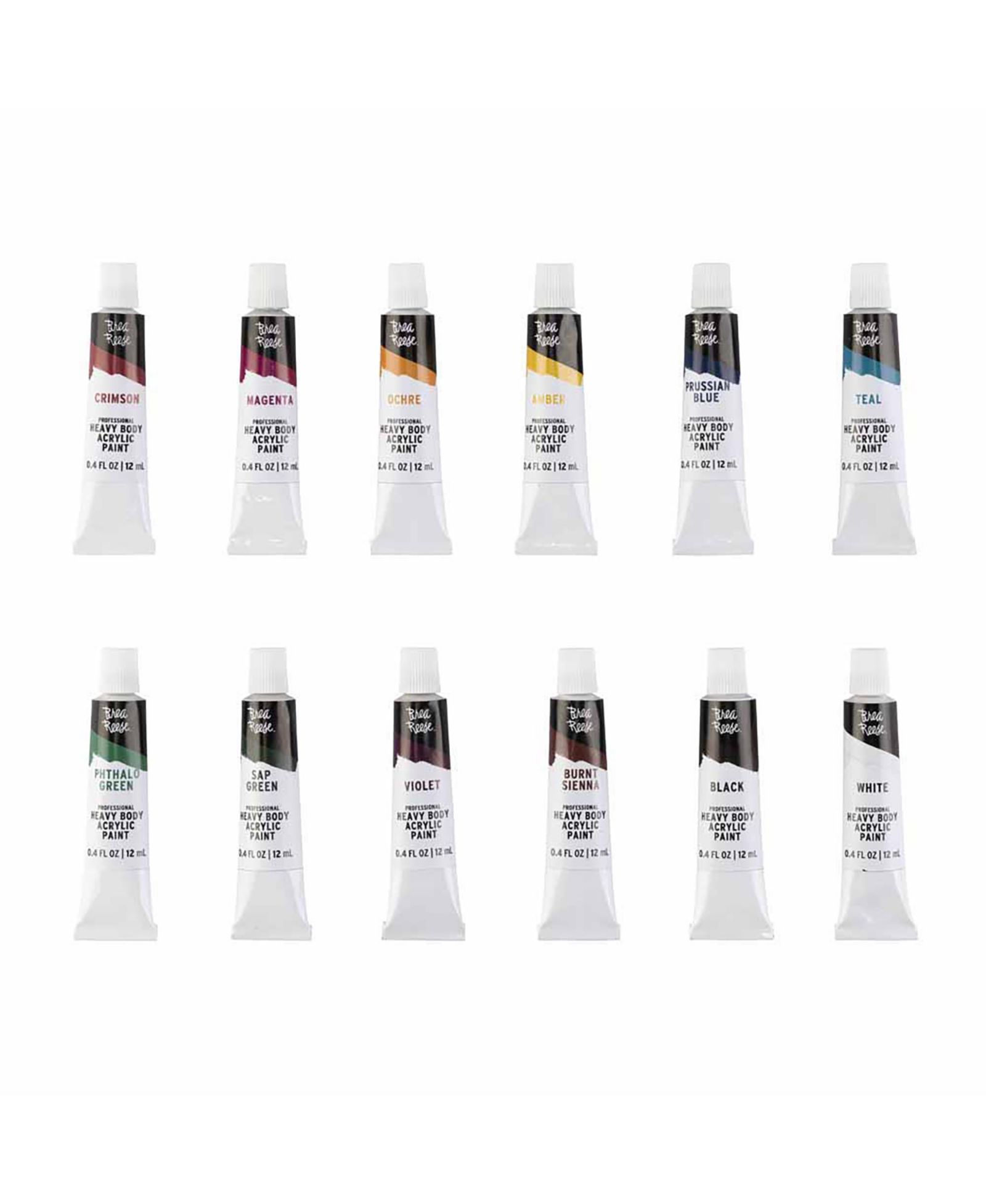 Акриловые краски Brea Reese Professional Heavy Body: Jewel Tone Colors - 12ct