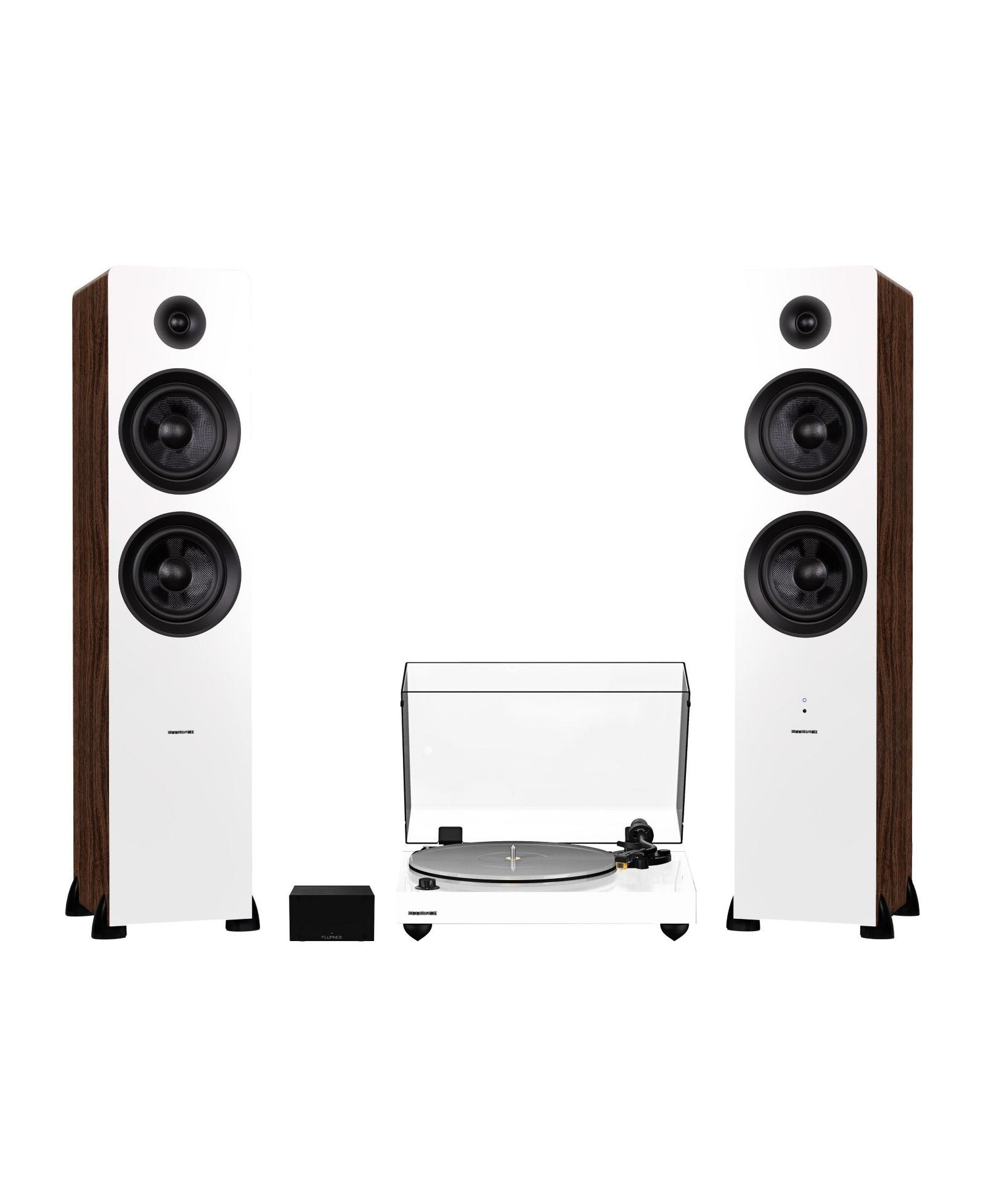 Fluance RT85N Reference High Fidelity Bluetooth Vinyl Turntable and Powered Floorstanding Speakers System