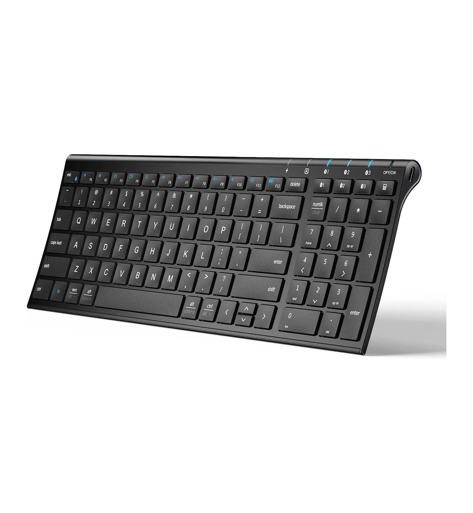 Iclever BK10 Rechargeable Bluetooth 5.1 Multi-Device Keyboard for Multiple Devices