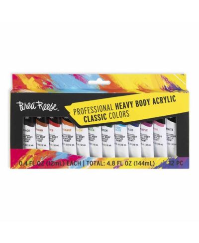 Brea Reese Профессиональные акриловые краски Heavy Body: Classic Colors - 12ct