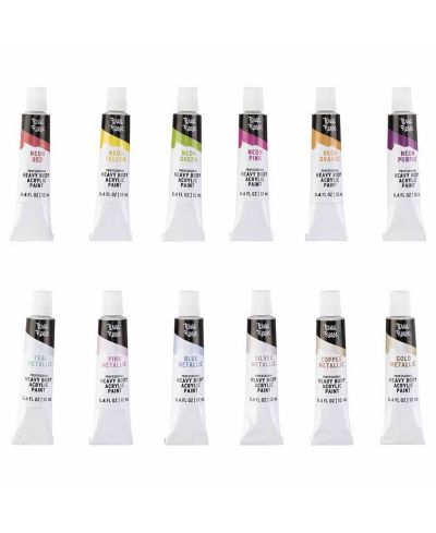 Акриловая краска Brea Reese Professional Heavy Body Neon & Metallic - 12ct