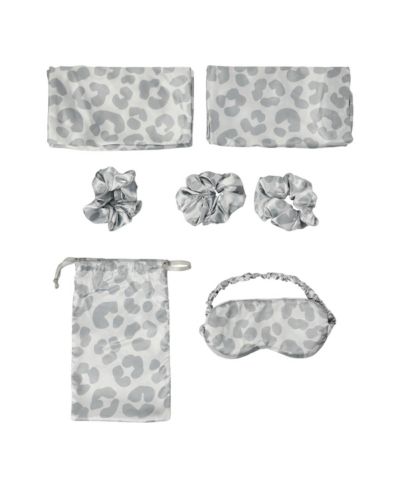 Leopard Spots 6-Pack Pillowcase Eye Mask and Scrunchies Set-King