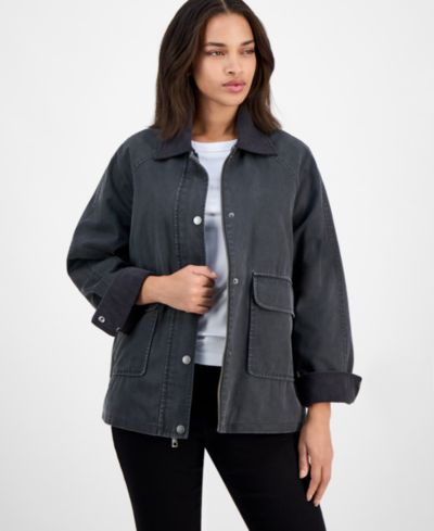 BCBG Women's Corduroy-Collar Barn Jacket, Exclusively at Macy's