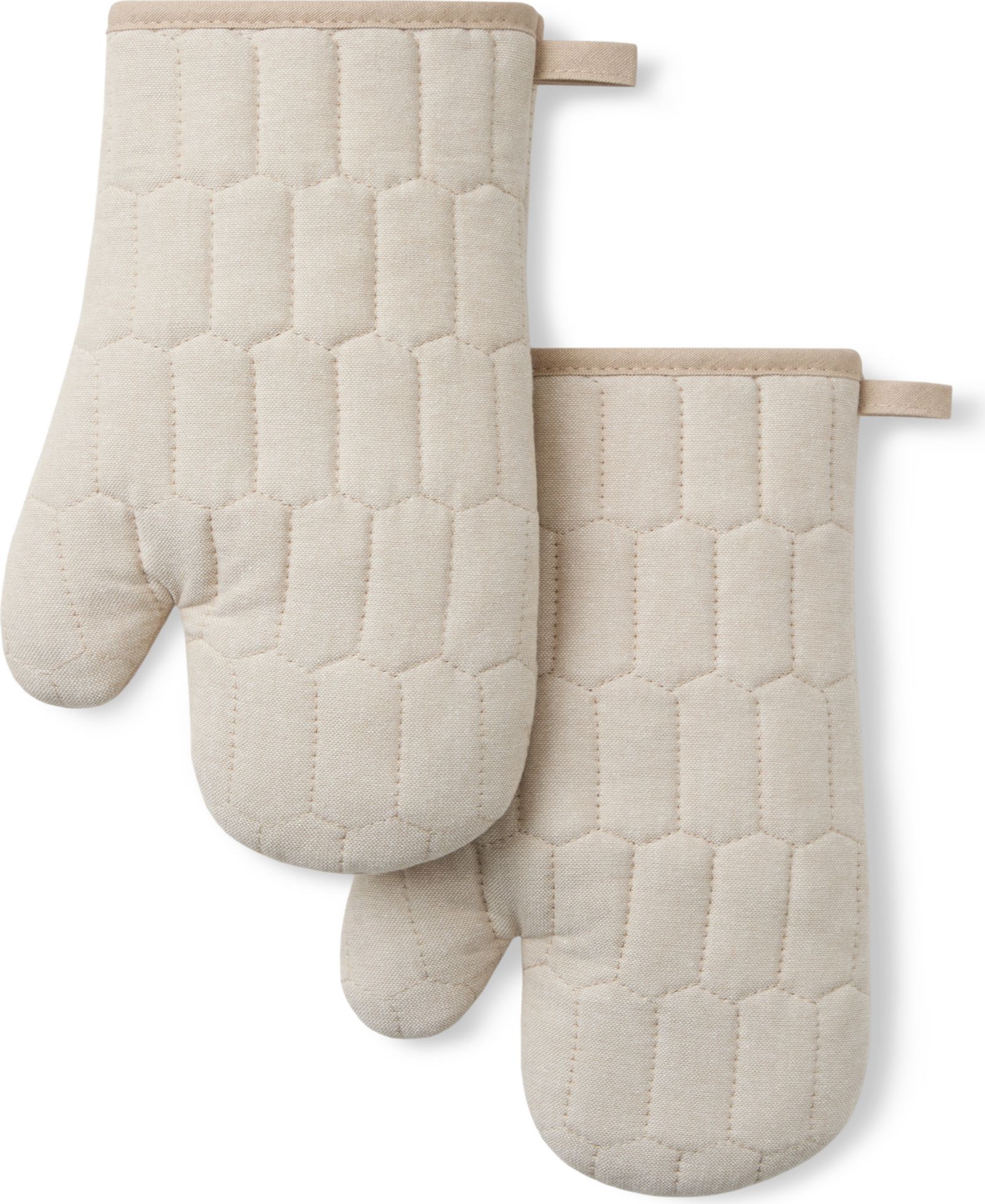 Martha Stewart Honeycomb Quilted Chambray Oven Mitt Set, 7" x 13"