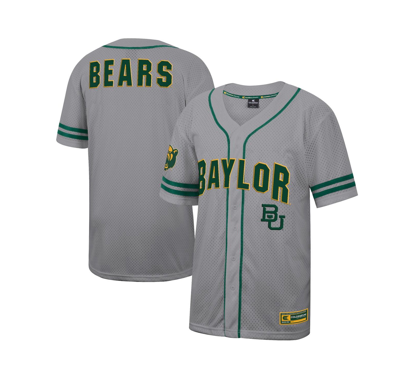 Colosseum Мужская серая бейсбольная джерси Baylor Bears Free Spirited