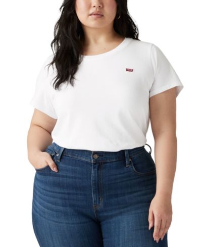 Levi's Plus футболка из хлопка с круглым вырезом