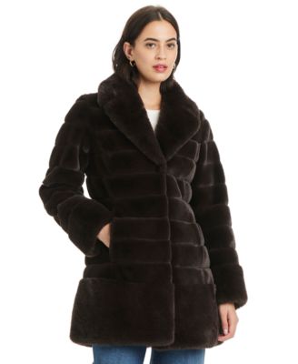Женское пальто Jones New York с ворсистым воротником