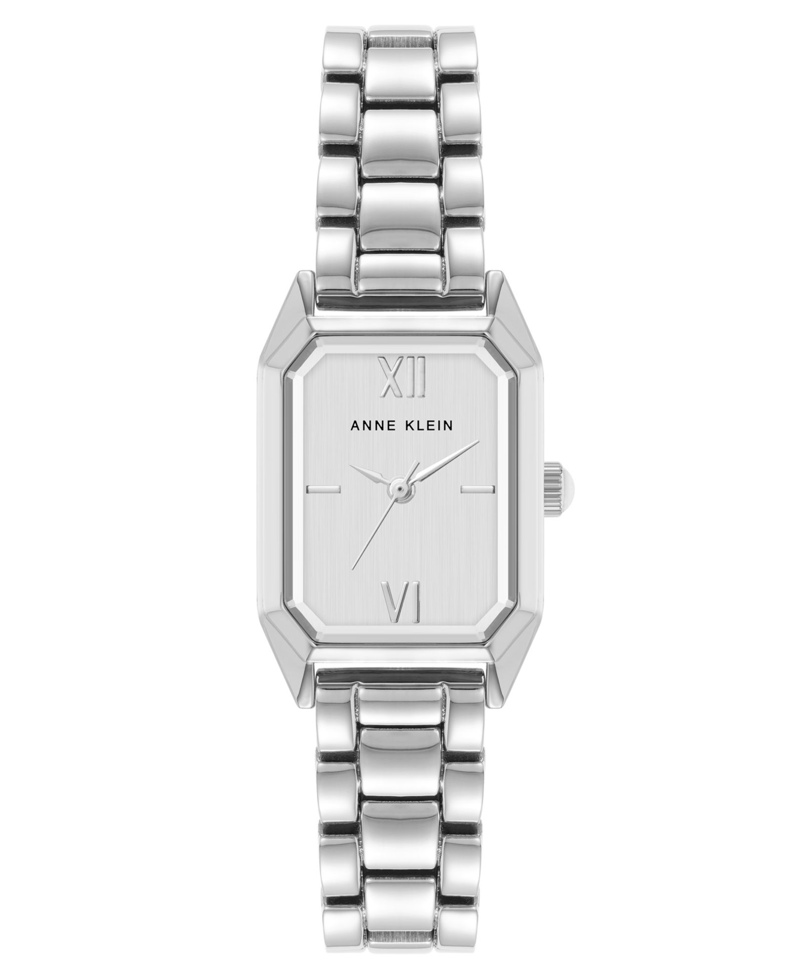Anne Klein Women's Quartz Petite Octagonal Silver-Tone Metal Alloy Bracelet Watch, 21mm