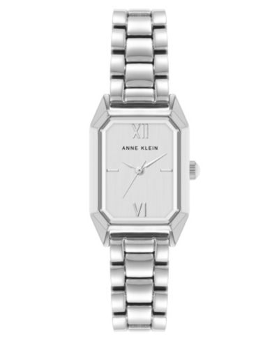Женские кварцевые часы Anne Klein Petite с восьмиугольным серебристым металлическим сплавом, 21mm