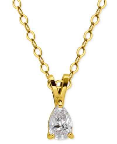 Подвеска Giani Bernini Cubic Zirconia Pear Solitaire, 16" + 2" extender