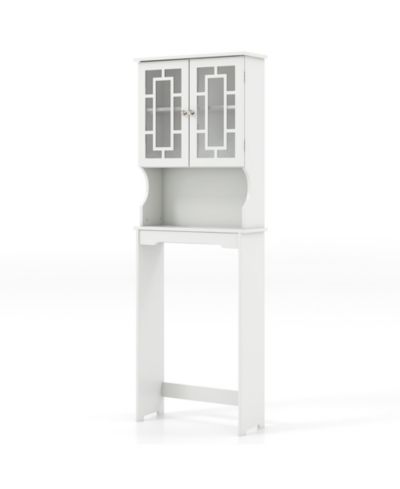 Gymax Bathroom Over The Toilet Space Saver Storage Cabinet Organizer Shelf