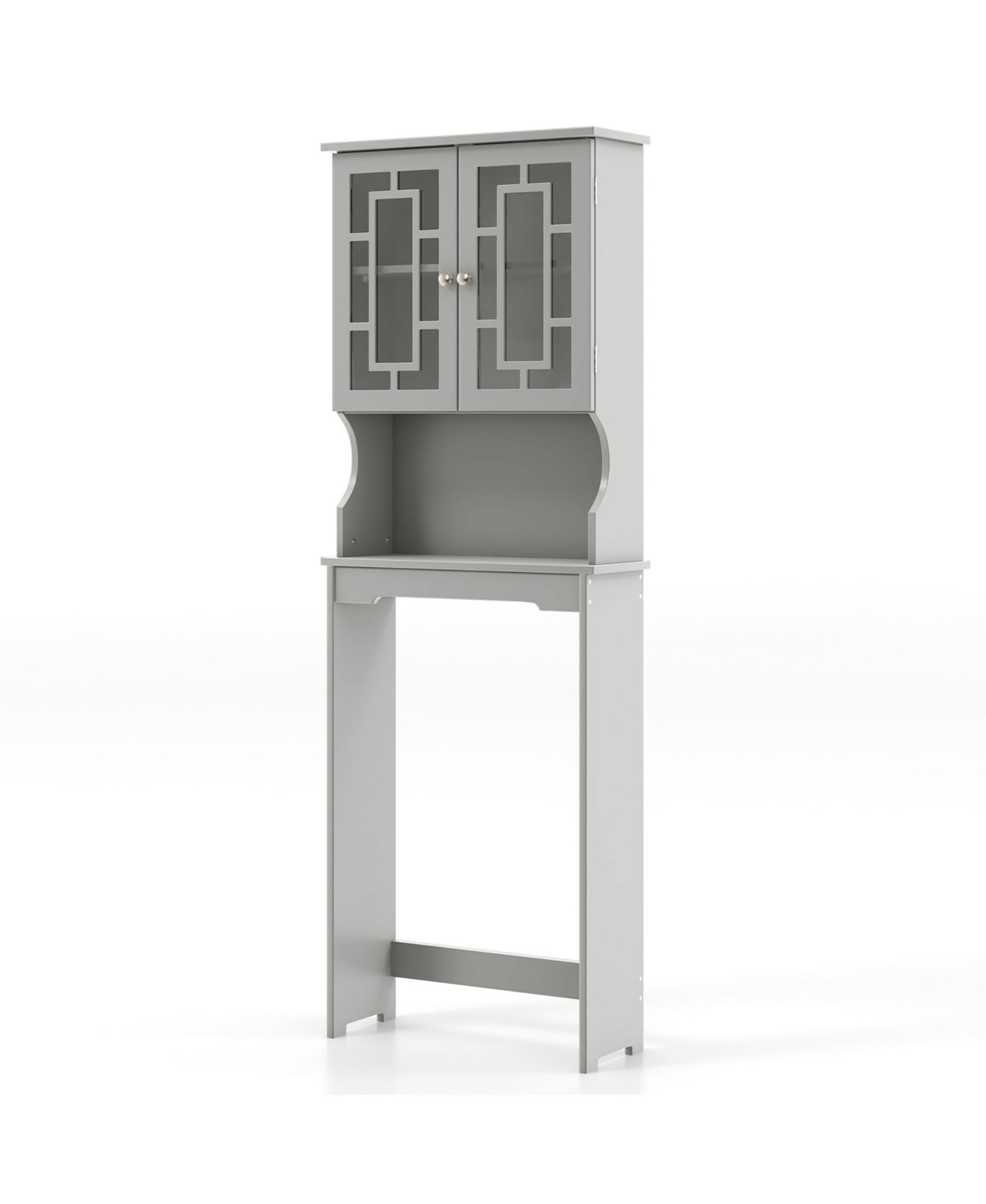 Gymax Over-the-Toilet Bathroom Storage Cabinet with Organizer Shelf