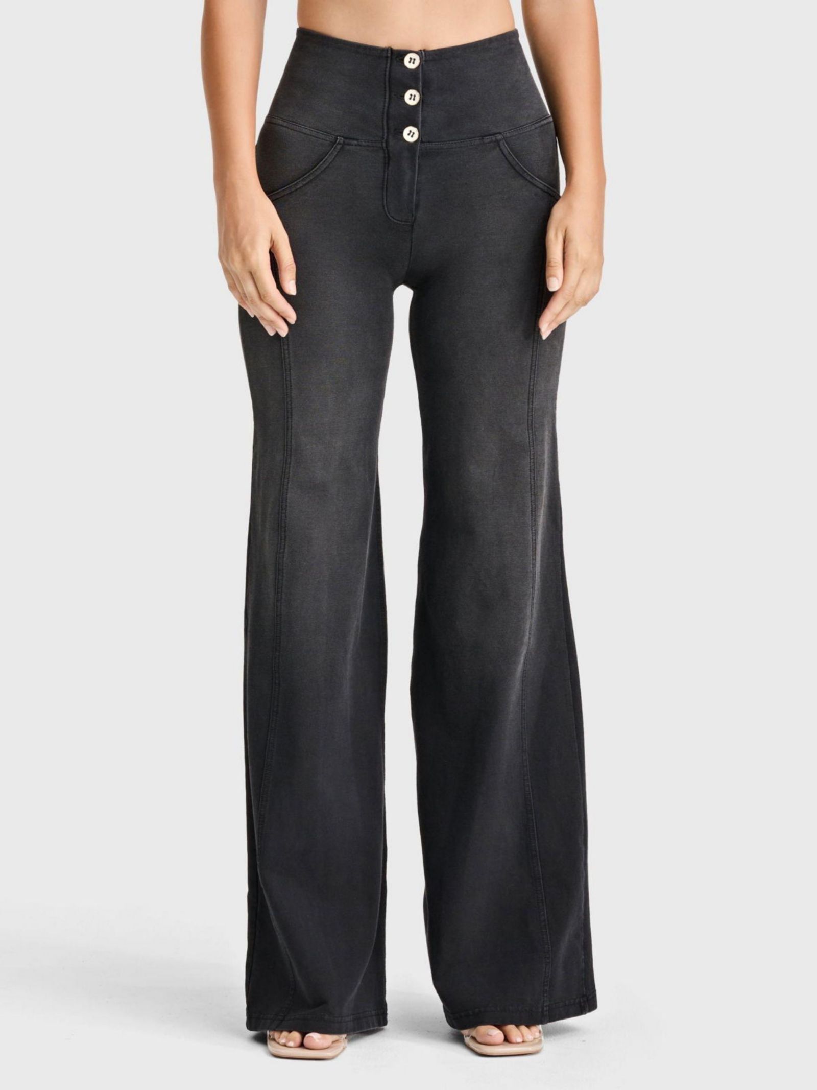 Freddy Women's High-Rise Sculpting Palazzo Flare Jeans