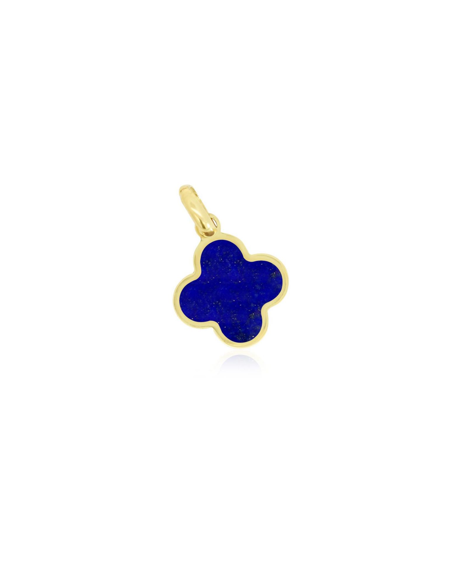 The Lovery Lapis Clover Charm 14K Yellow Gold