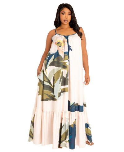 Buxom Couture Women's Floral Voluminous Maxi Dress