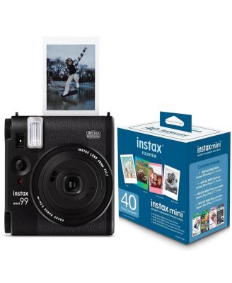 Мгновенная камера Fujifilm Instax Mini 99, матовый черный, комплект с пленкой Instant Variety Value Pack, 40 экспозиций