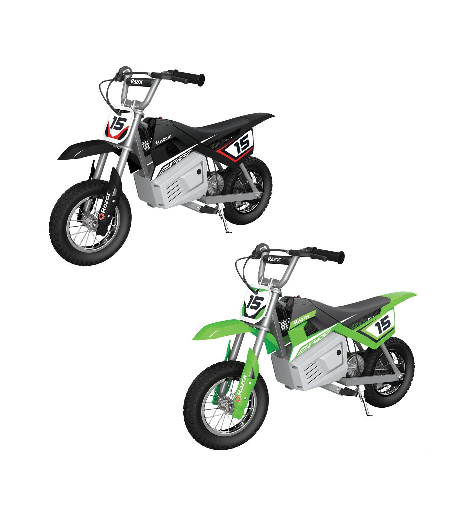 Razor детский электромотоцикл Dirt Rocket 24 Volts с пневматическими шинами, 2 шт., Black/Green