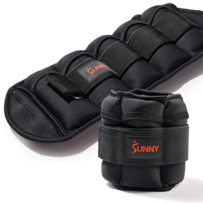 Sunny Health & Fitness Adjustable Ankle Weights 5 lb, Pair, Black