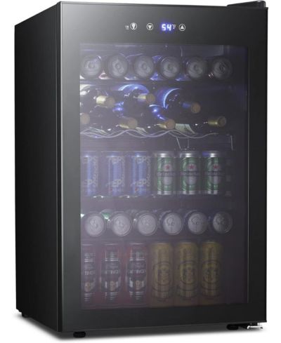 Antarctic Star 4.5 Cu.ft Beverage Cooler Compact Drink Fridge with Glass Door and Digital Temperature Control