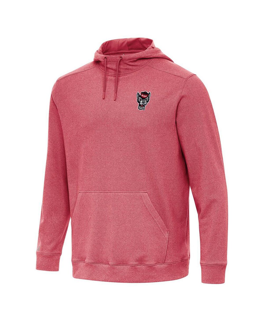 Antigua Men's Heather Red NC State Wolfpack Cloud Pullover Hoodie