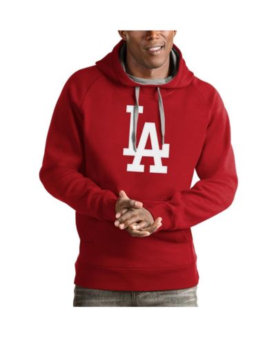 Мужское худи Antigua Red Los Angeles Dodgers Victory с логотипом команды
