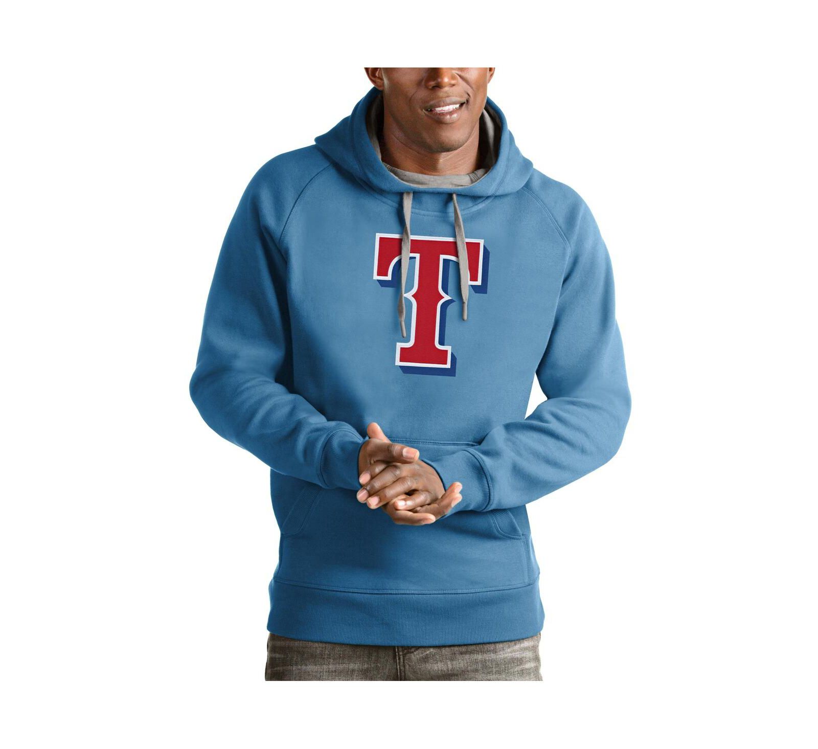 Мужское худи Antigua Light Blue Texas Rangers Victory с логотипом команды