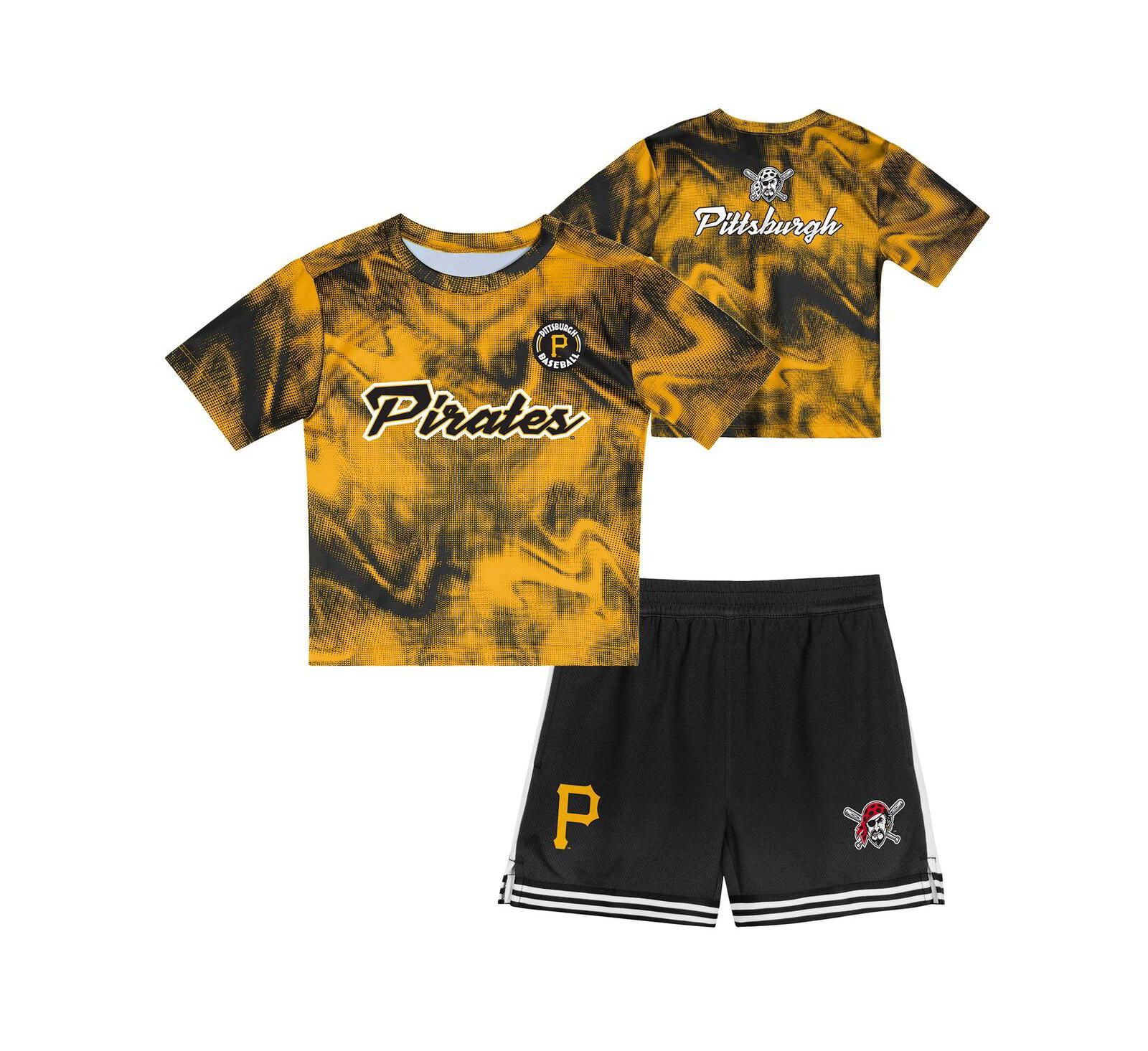 Детский комплект Outerstuff Toddler Gold/Black Pittsburgh Pirates T-Shirt и Shorts
