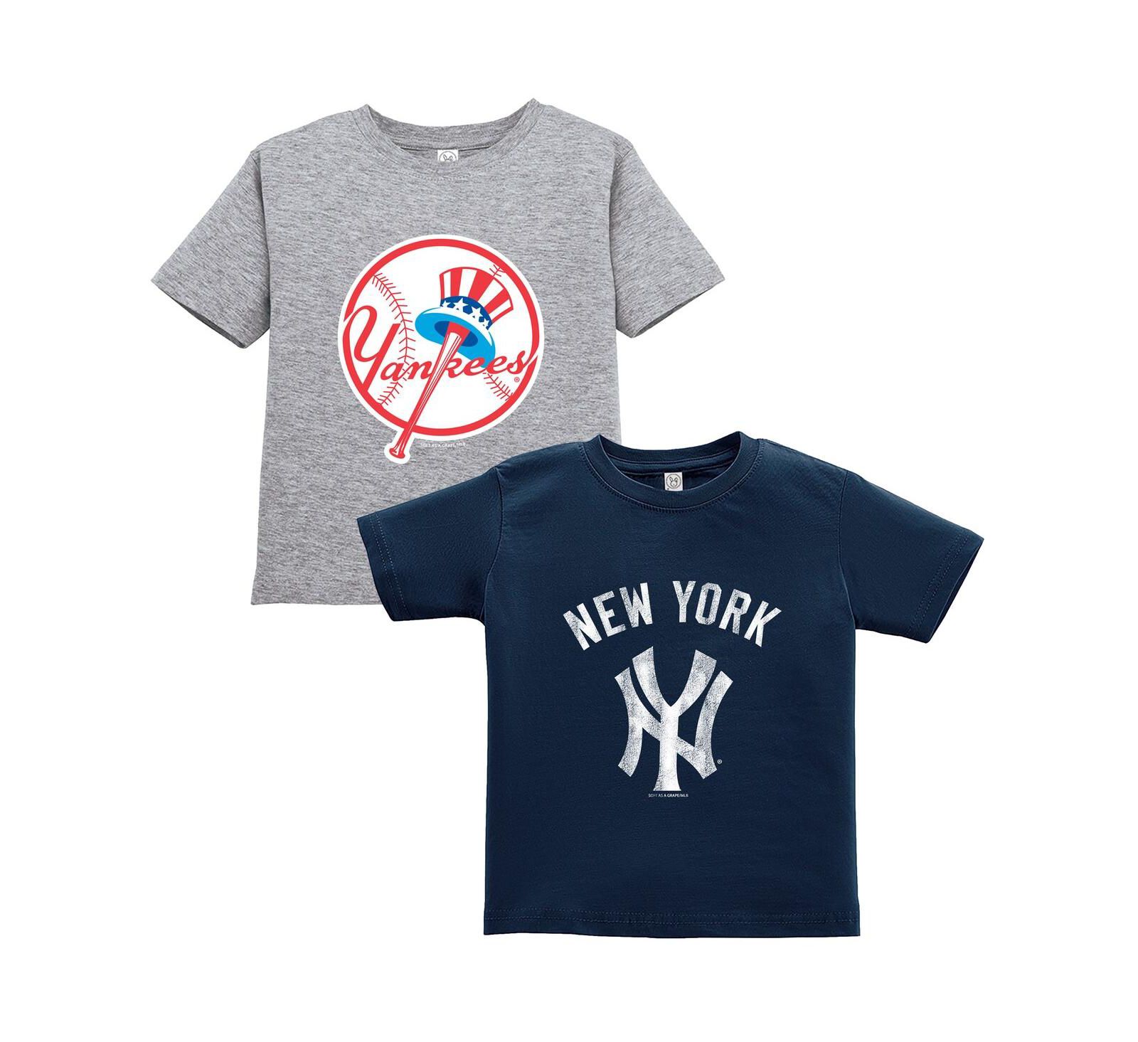 Soft as a Grape Toddler Navy/Gray New York Yankees Cooperstown Collection T-Shirt, Set of 2