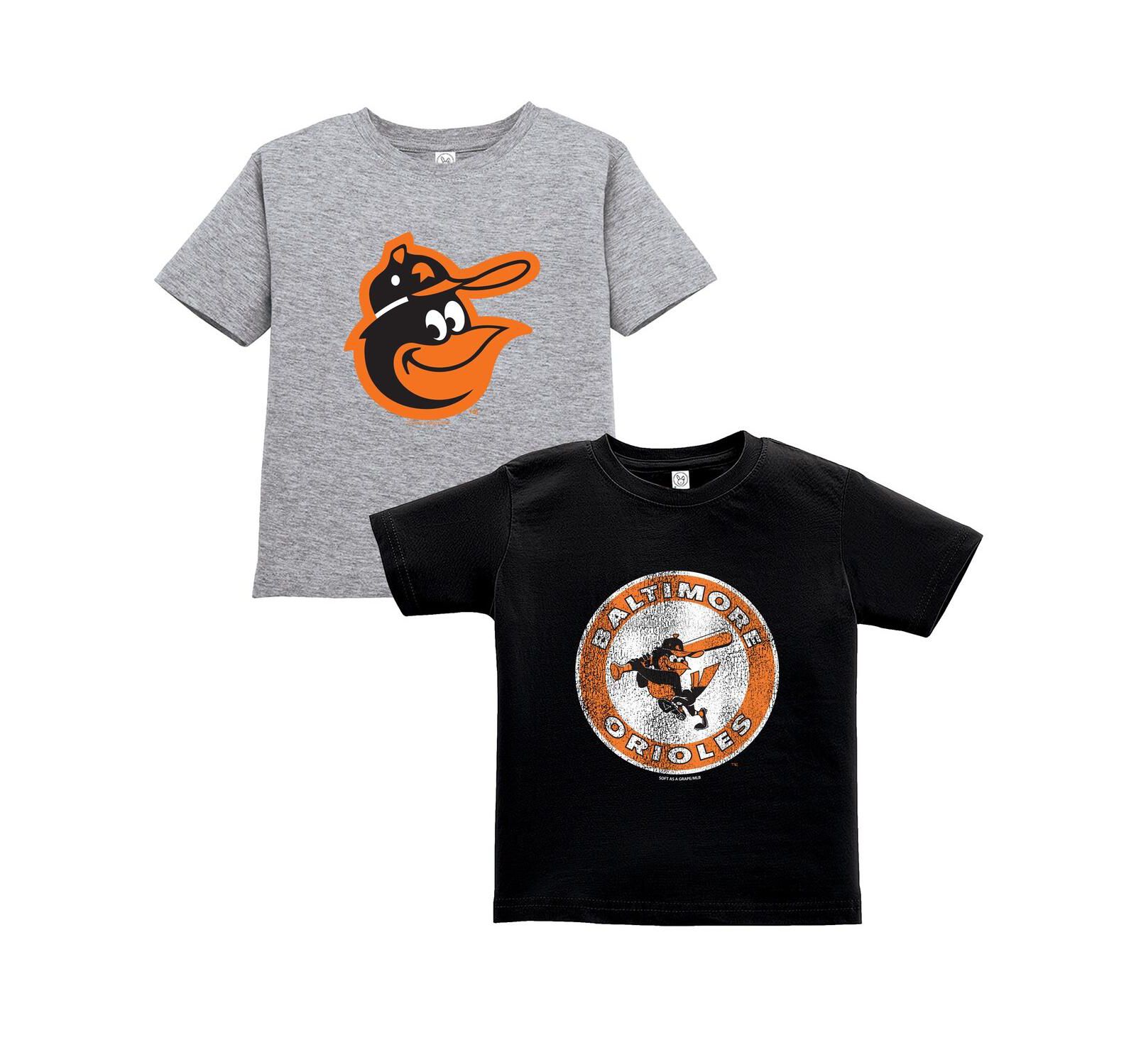 Детская футболка Soft as a Grape Baltimore Orioles Cooperstown Collection, черный/серый, набор из 2 шт