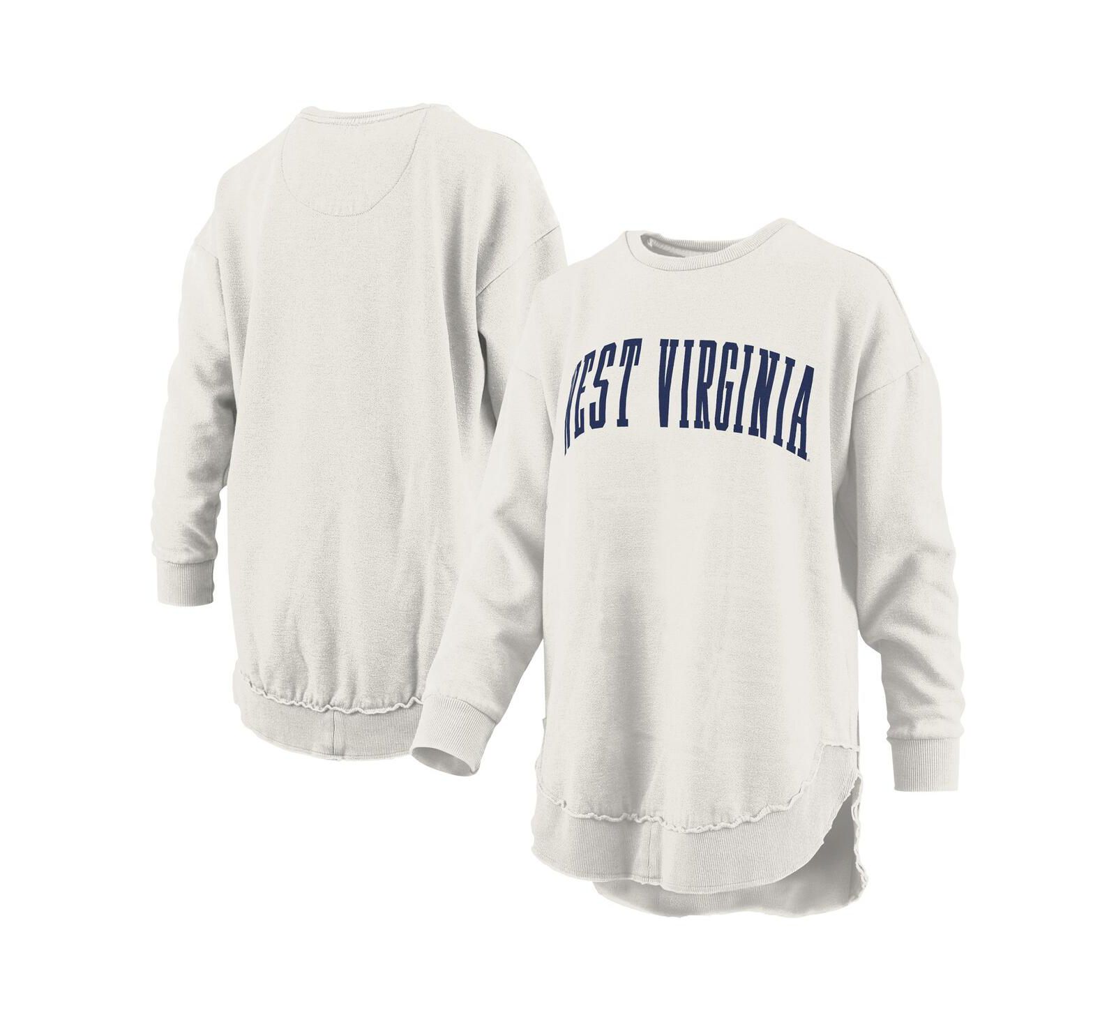 Женский флисовый свитшот Pressbox Oatmeal West Virginia Mountaineers Melange Poncho