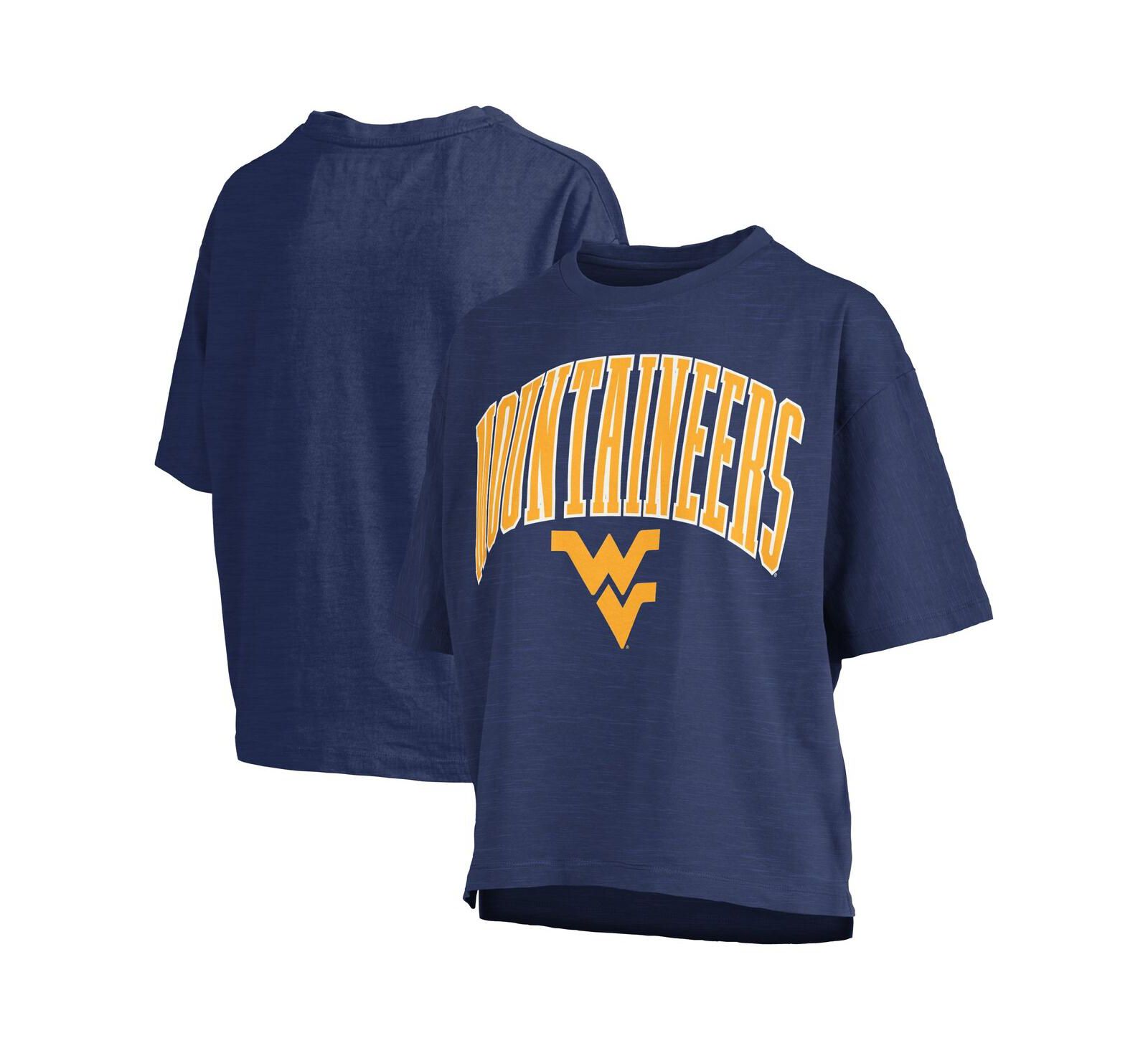 Pressbox женская укороченная футболка West Virginia Mountaineers Navy