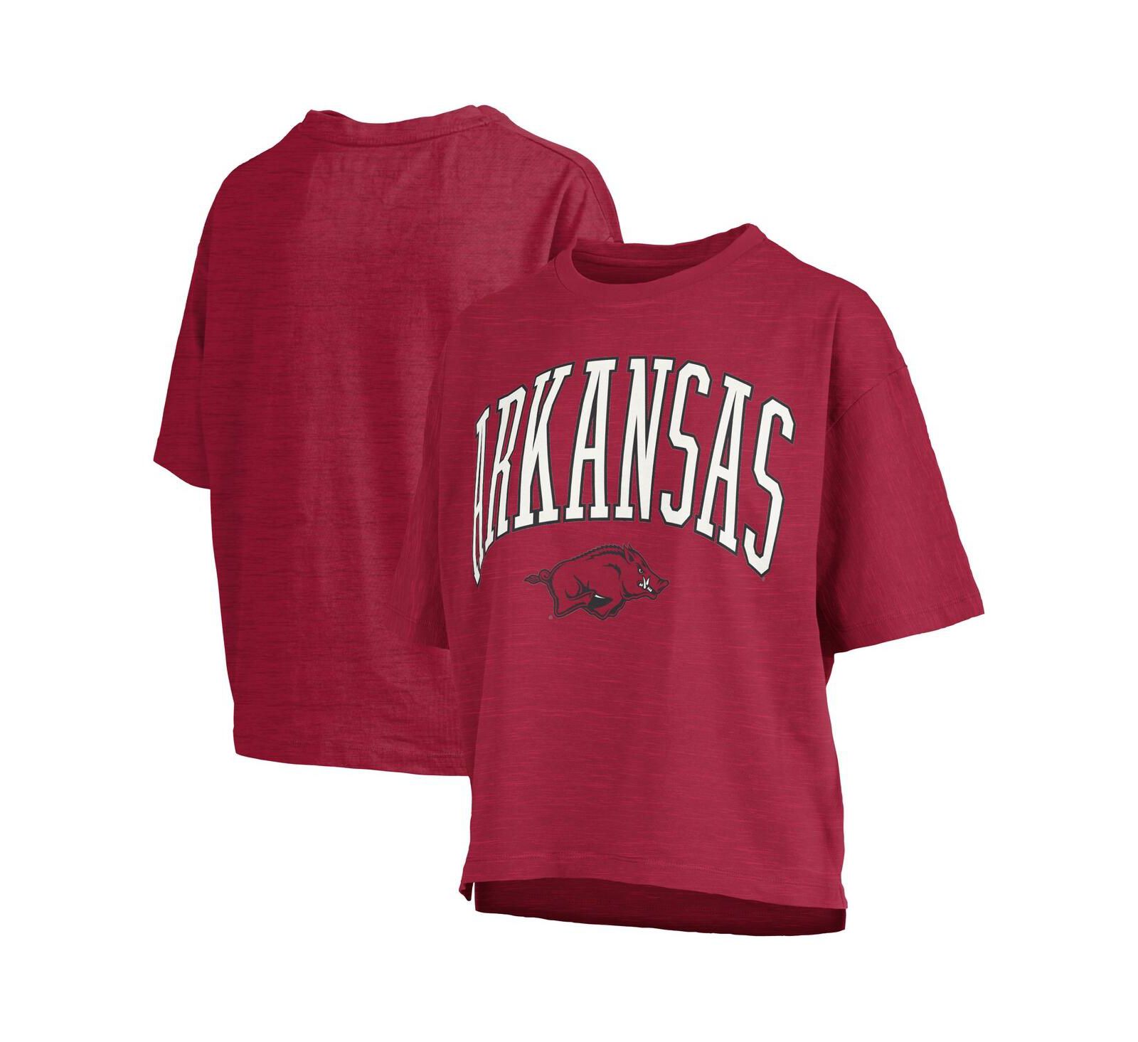 Женская футболка Pressbox Cardinal Arkansas Razorbacks Nelson Arch Oversized