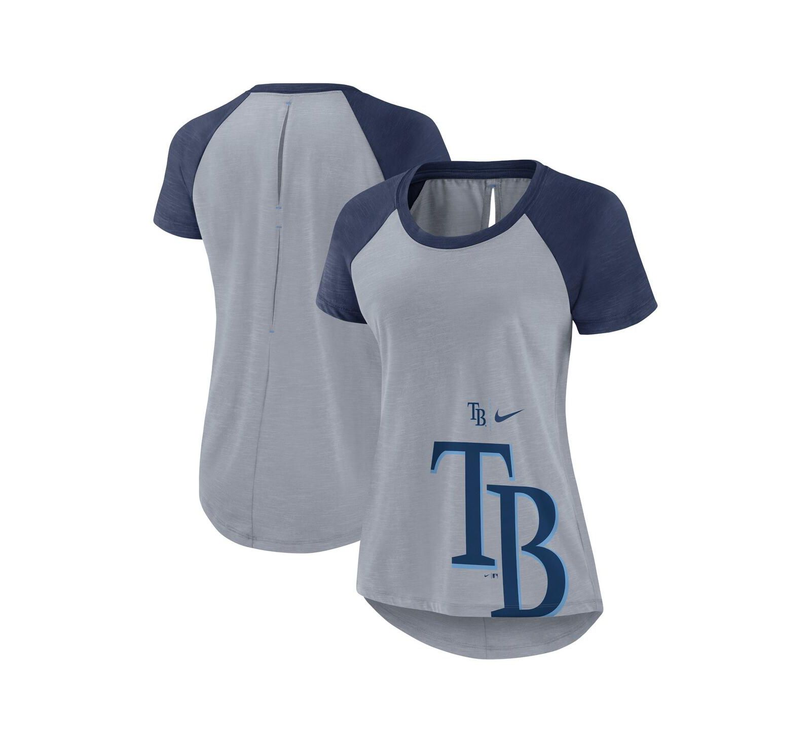 Nike Women's Heather Gray Tampa Bay Rays Summer Breeze Raglan Fashion T-Shirt