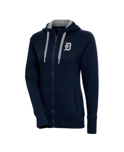 Женское худи Antigua Navy Detroit Tigers Brushed Metallic Victory Full-Zip