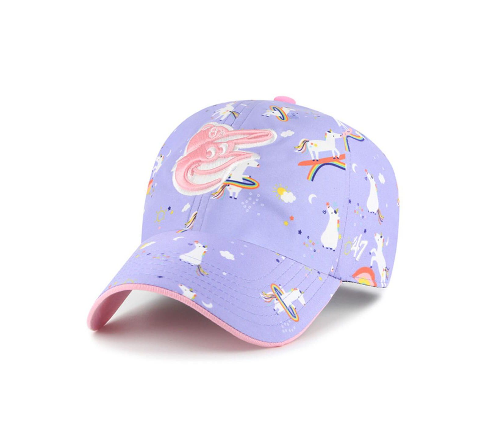 Кепка '47 Brand Big Girls Lavender Baltimore Orioles Unicorn Clean Up Adjustable Hat