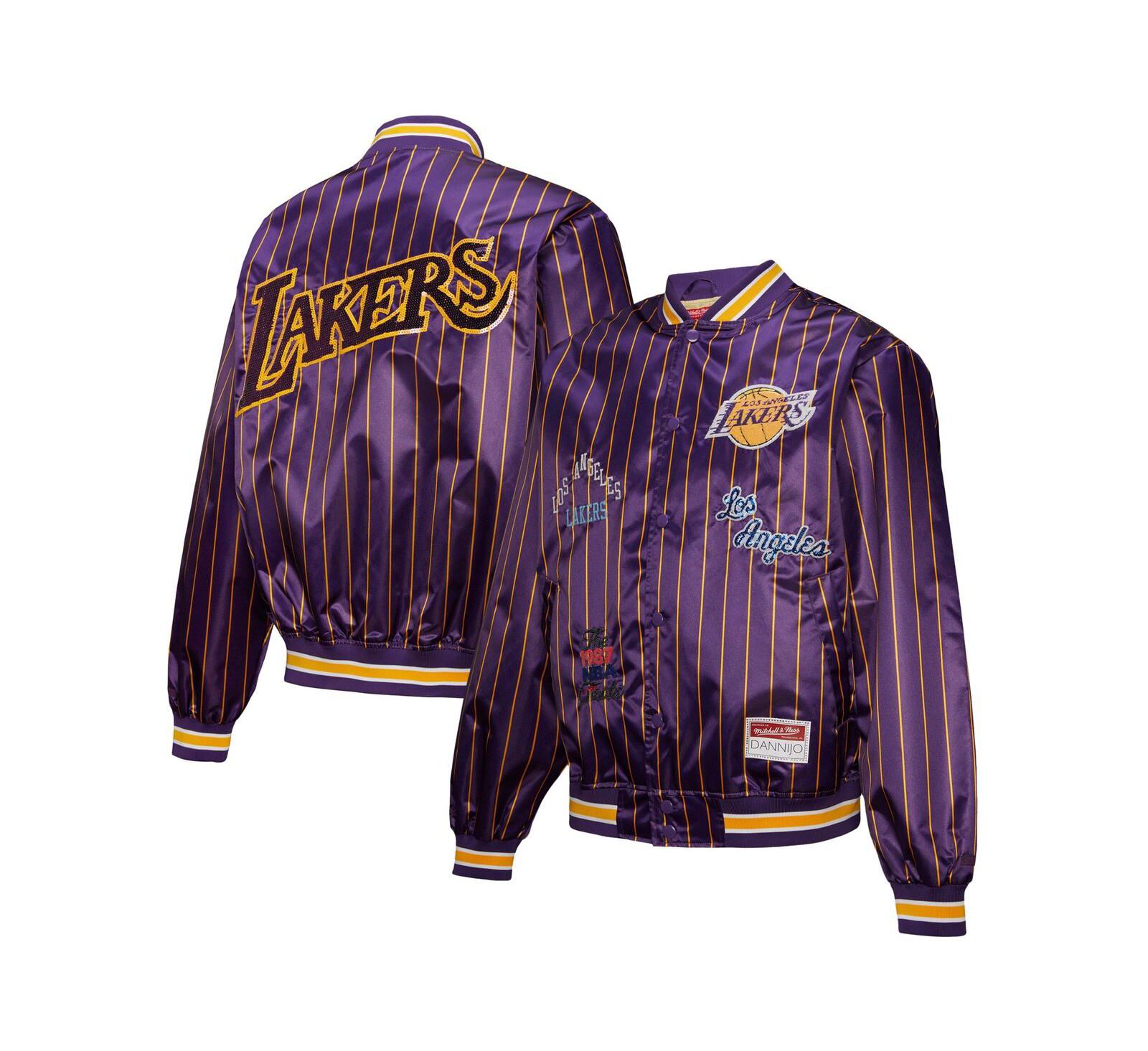 Женская куртка Mitchell & Ness X Dannijo Purple Los Angeles Lakers Satin Full-Snap