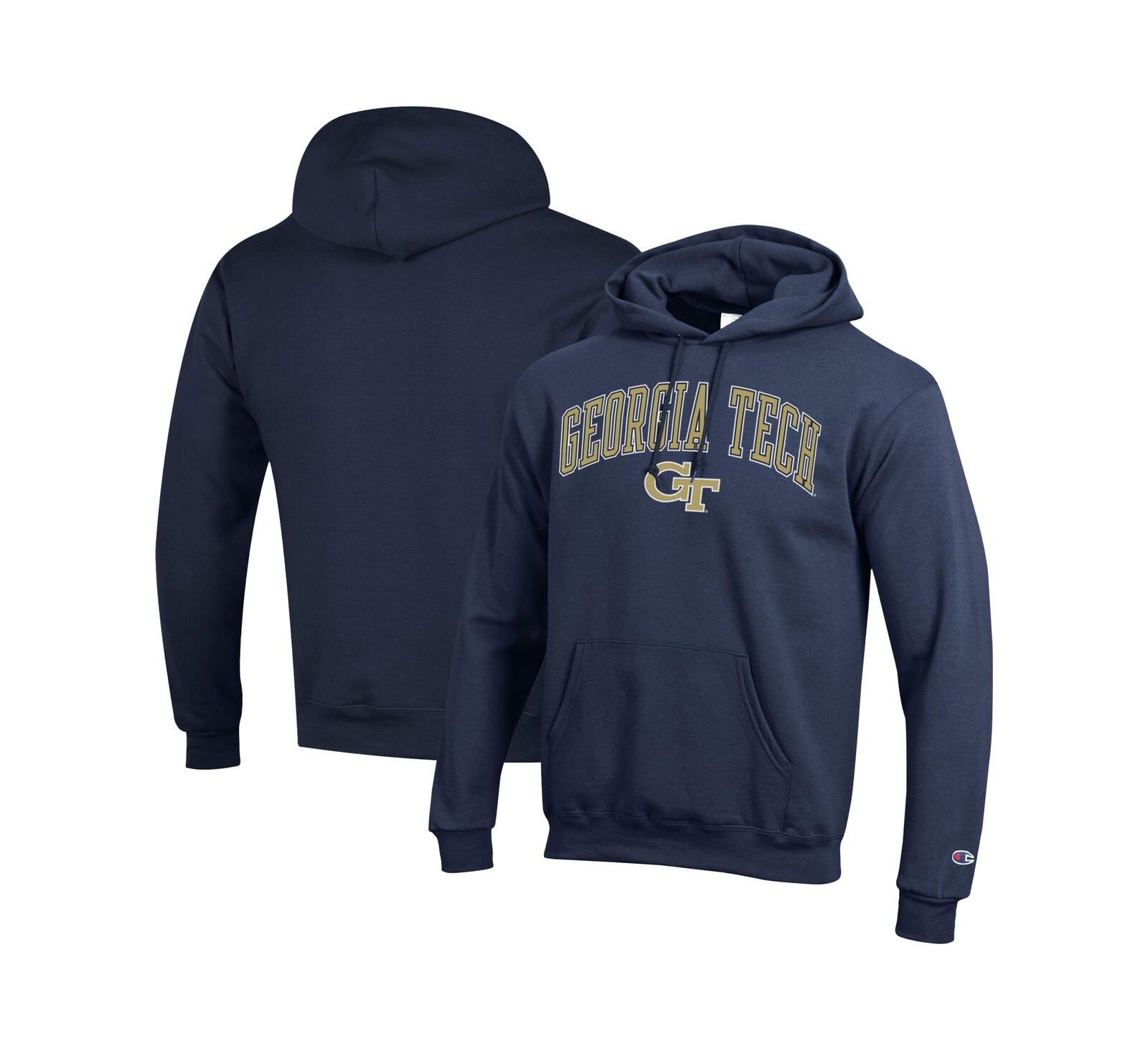 Champion Men's Navy Georgia Tech Yellow Jackets Arch Over Logo Pullover Hoodie