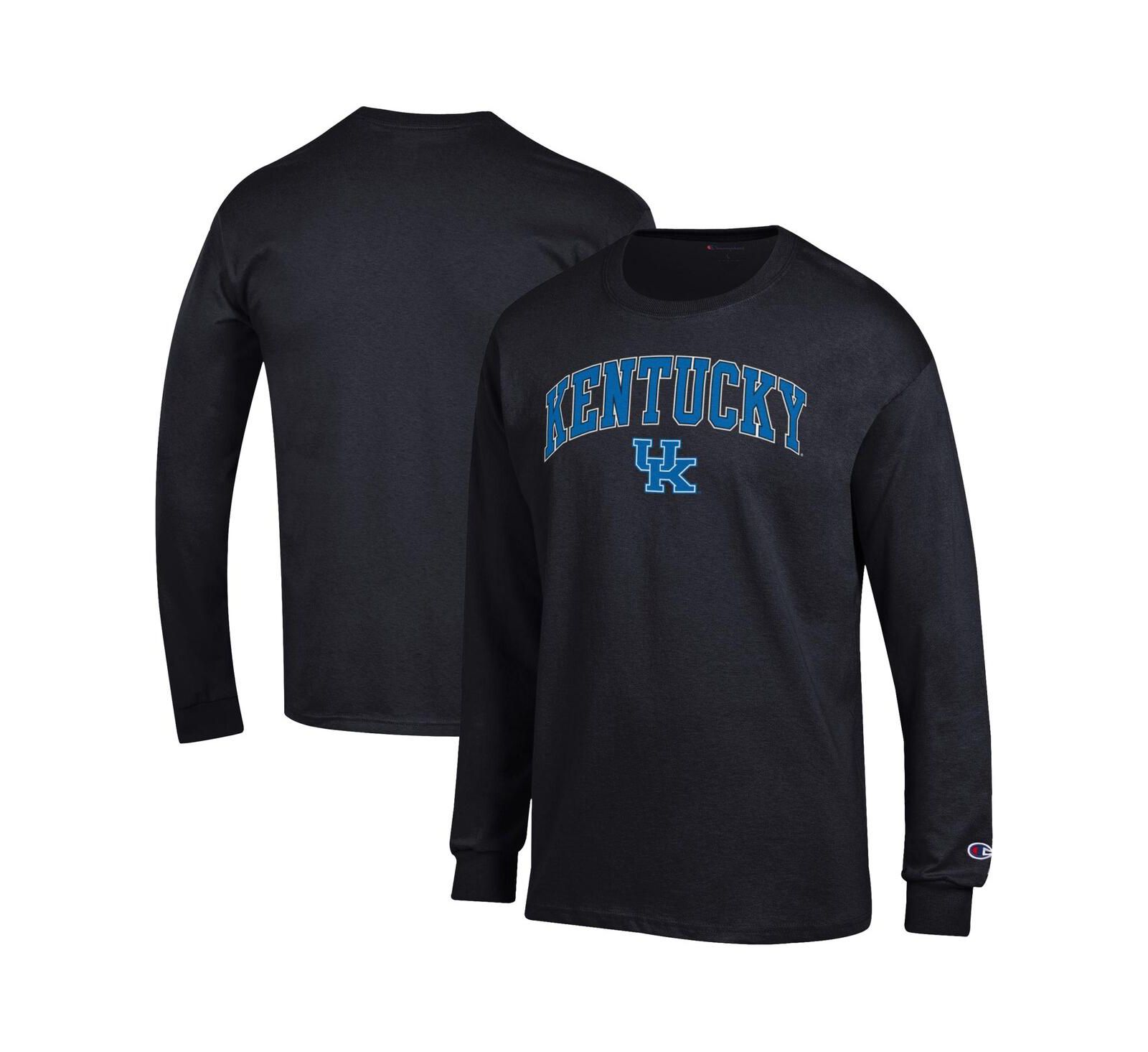 Мужская футболка Champion Black Kentucky Wildcats Arch Over Logo Long Sleeve