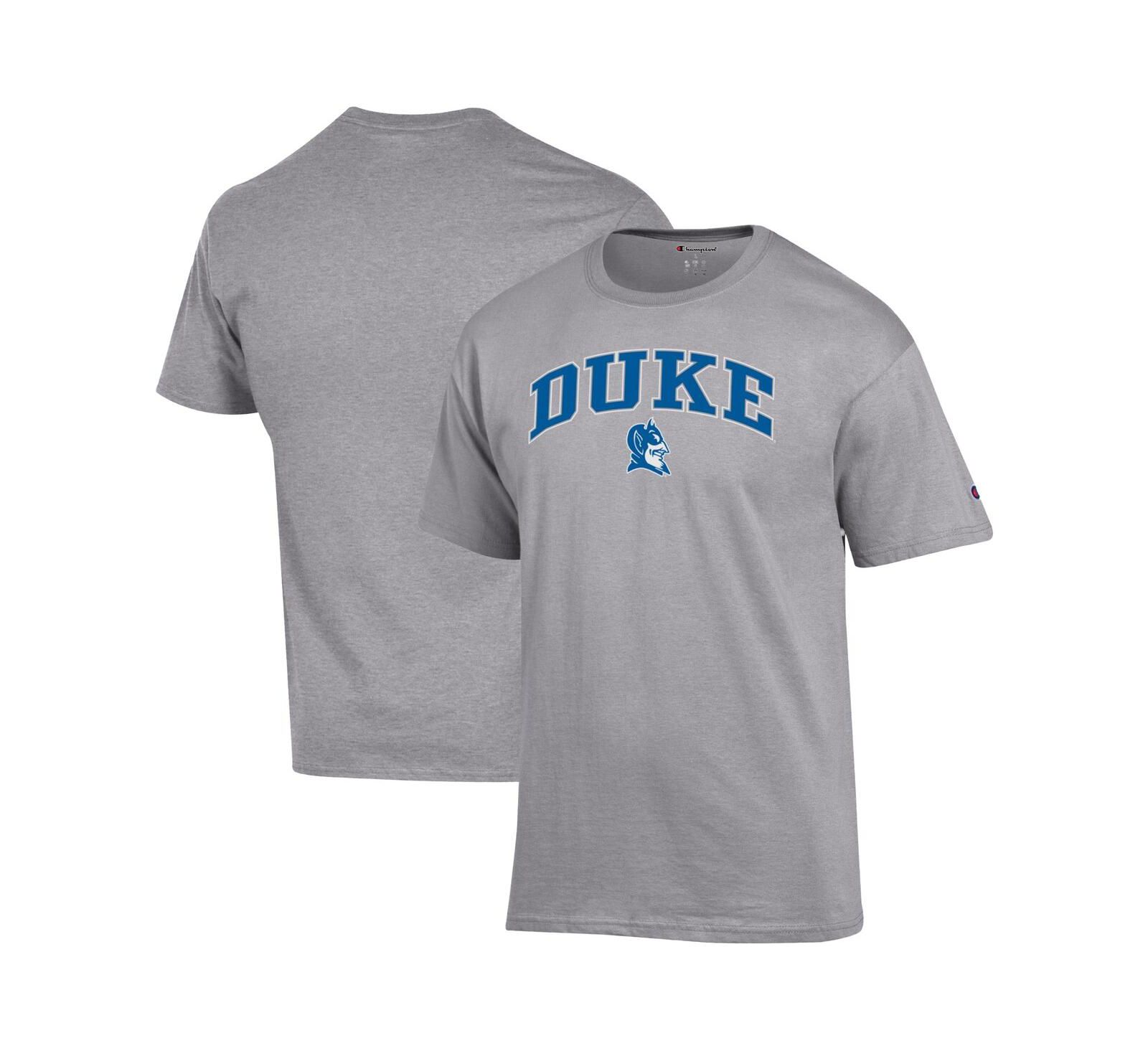 Мужская футболка Champion Duke Blue Devils Arch Over Logo Heather Gray