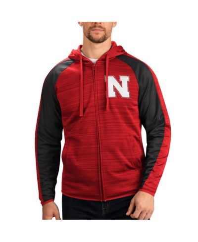 G-III Sports by Carl Banks Мужской Scarlet Nebraska Huskers Neutral Zone Raglan Full-Zip Track Hoodie Jacket