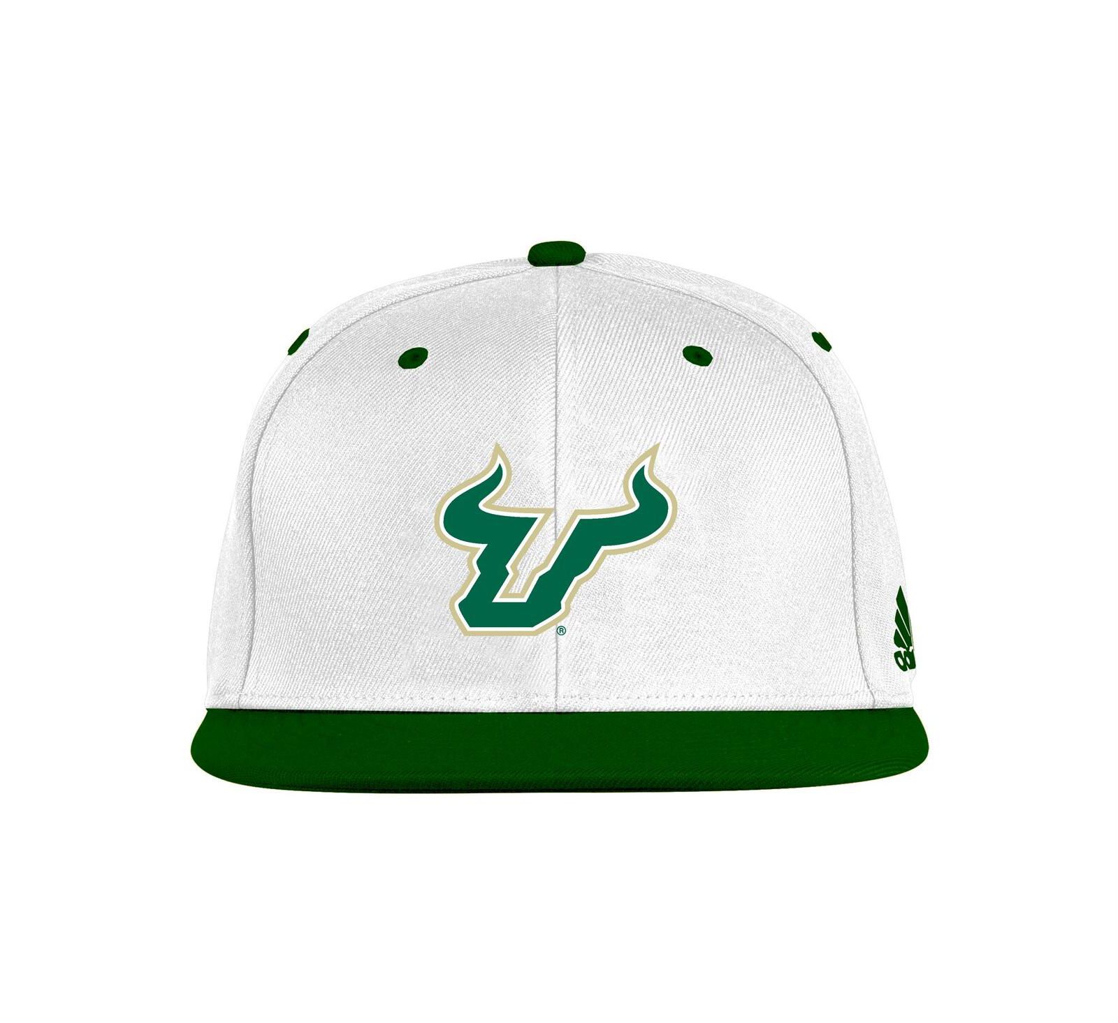 adidas кепка South Florida Bulls On-Field Fitted, белый/зеленый