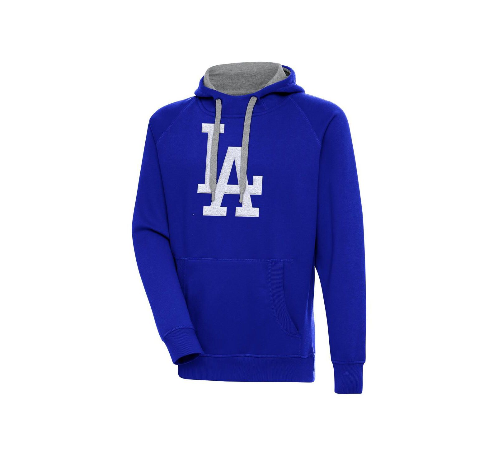 Мужская толстовка Antigua Royal Los Angeles Dodgers Victory Chenille Pullover Hoodie