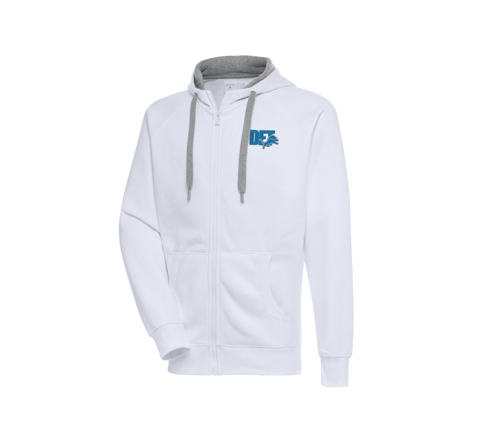 Мужское худи Antigua White Detroit Lions Victory Full-Zip