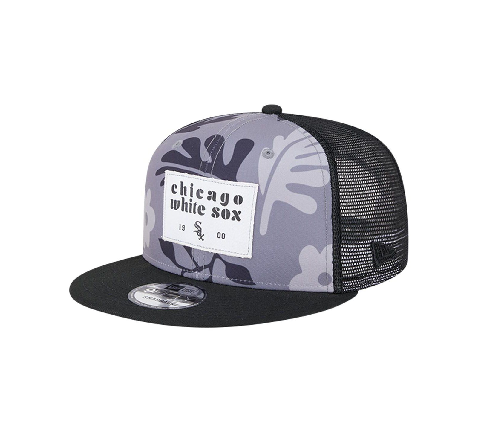 Мужская кепка New Era Chicago White Sox Bikini Bottom Trucker 9FIFTY Snapback, черная