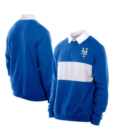 Мужская регбийная рубашка-поло New Era Royal New York Mets Throwback Prep Color Block