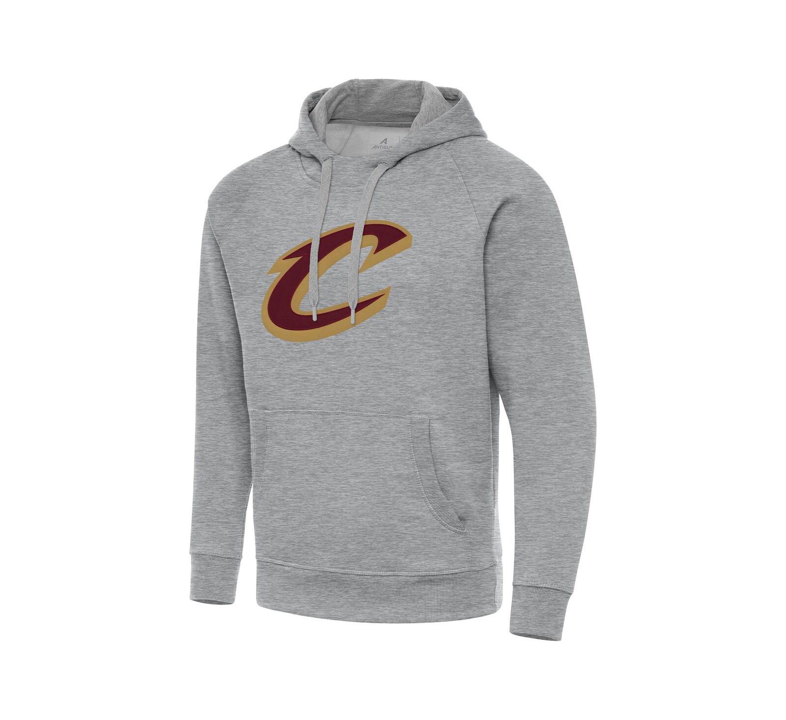 Antigua Мужское худи с капюшоном Victory Raglan, серый меланж, Cleveland Cavaliers