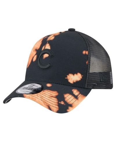 Мужская бейсболка New Era Chicago Cubs Black Bleached A-Frame 9FORTY Adjustable